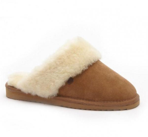 Warmbat Flurry Suede, Muil FLS321025 in de kleur cognac