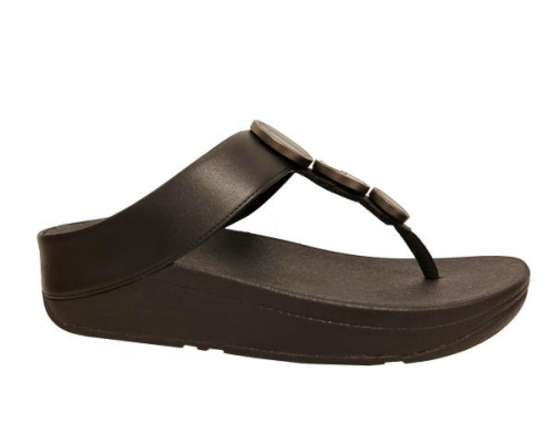 FitFlop TM Halo Metallic Trim Toe Post FE5 090 in de kleur zwart