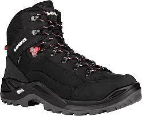 Lowa Renegade GTX Mid Black/Rubyred LM311945-9913 in de kleur zwart
