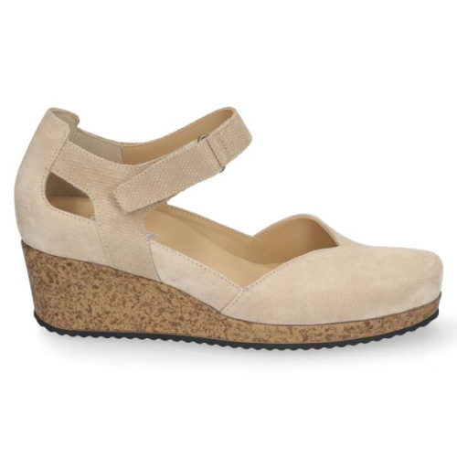 Durea Bandshoen met klittenband H 5752 585 0986 H in de kleur taupe