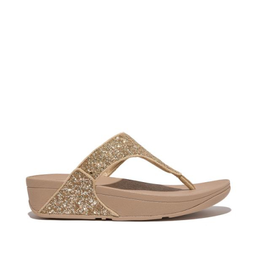 FitFlop TM Lulu Glitter Toe-Thongs X03-A94 in de kleur goud