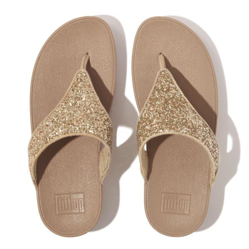 FitFlop TM Lulu Glitter Toe-Thongs X03-A94 in de kleur goud