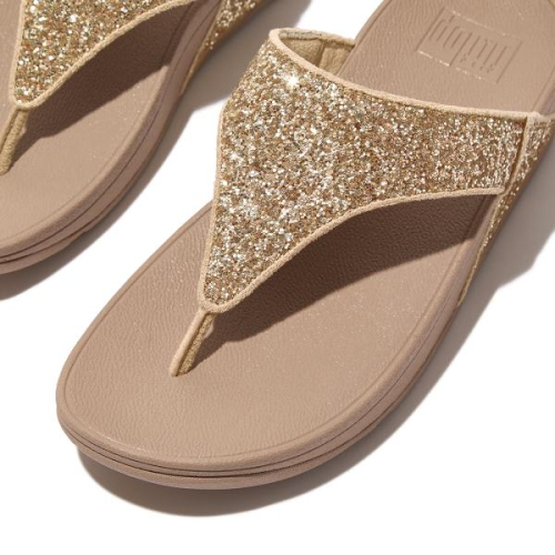 FitFlop TM Lulu Glitter Toe-Thongs X03-A94 in de kleur goud