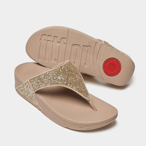 FitFlop TM Lulu Glitter Toe-Thongs X03-A94 in de kleur goud