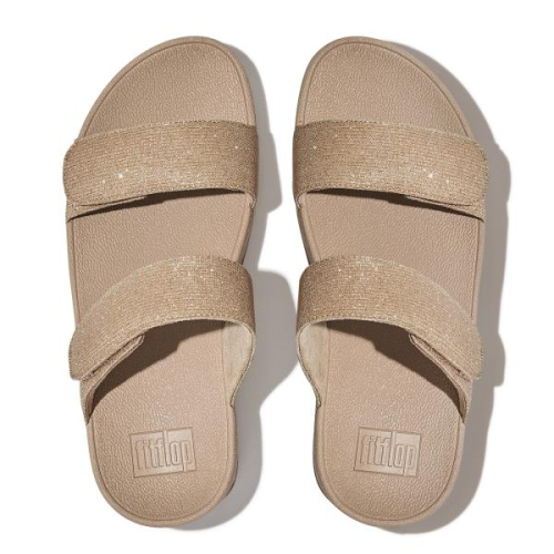 FitFlop TM Lulu Adjustable Shimmerlux Slides FZ9/A94 in de kleur goud