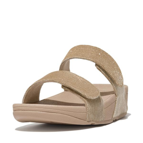FitFlop TM Lulu Adjustable Shimmerlux Slides FZ9/A94 in de kleur goud