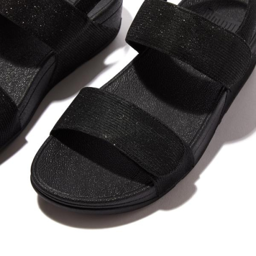 FitFlop TM Lulu Adjustable Shimmerlux Back Strap GA2-090 in de kleur zwart