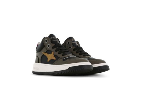 Shoesme Hoge Sneaker Combi Black NO24W006-F in de kleur groen