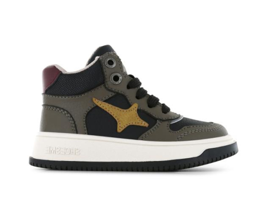 Shoesme Hoge Sneaker Combi Black NO24W006-F in de kleur groen