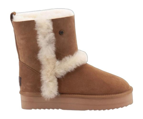 Warmbat KANGAROO Women Suede Boot KNG376125 KANGAROO Wool in de kleur cognac