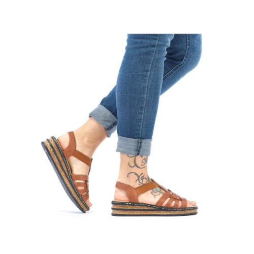 Rieker Sandaal 62918-22 in de kleur cognac