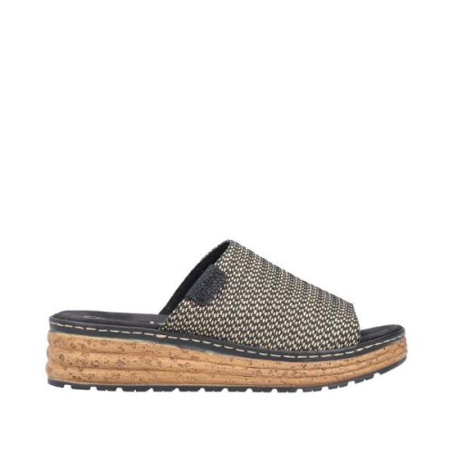 Rieker Slipper 62768-90 in de kleur zwart