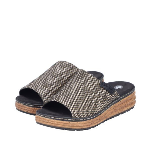 Rieker Slipper 62768-90 in de kleur zwart