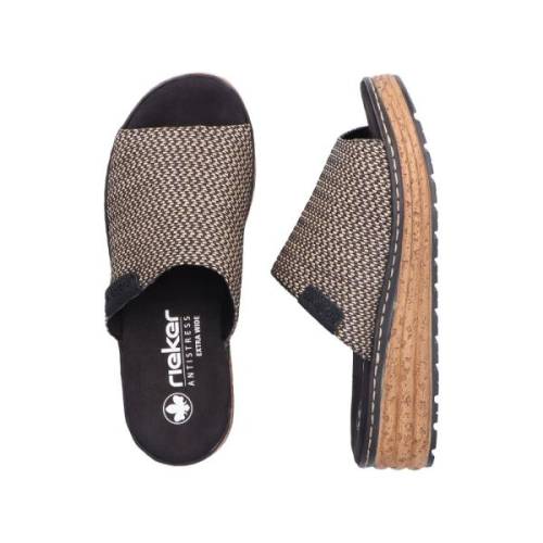 Rieker Slipper 62768-90 in de kleur zwart