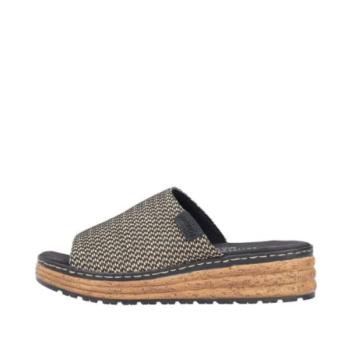 Rieker Slipper 62768-90 in de kleur zwart