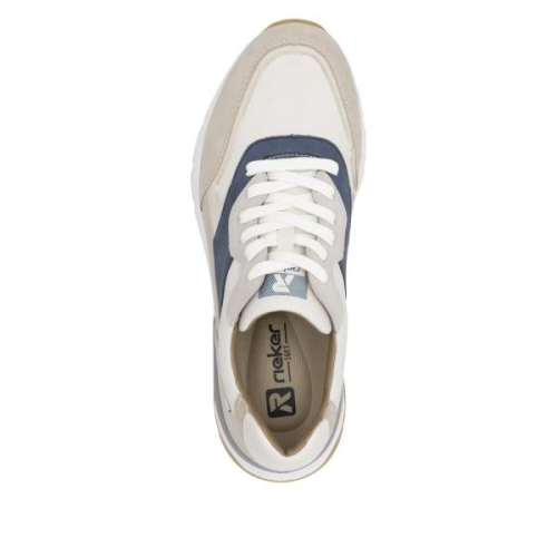 Rieker Sneaker G Combi Blauw U0906-81 in de kleur beige