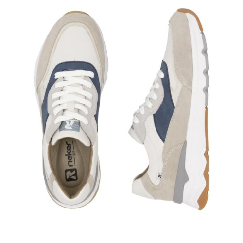 Rieker Sneaker G Combi Blauw U0906-81 in de kleur beige