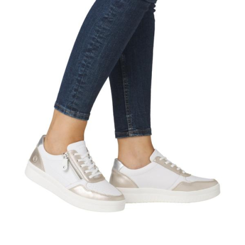 Remonte Sneaker Combi Goud D0J05-81 in de kleur wit