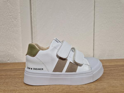 Shoesme Sneaker Combi Taupe / Groen SH25S005-B in de kleur wit
