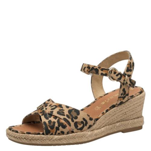 Tamaris Sandaal met Sleehak 1-28367-42 360 in de kleur panter