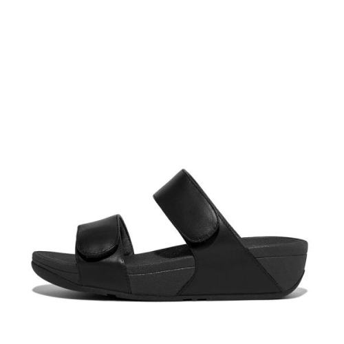 FitFlop TM Lulu Adjustable Leather Slides FV6/090 in de kleur zwart