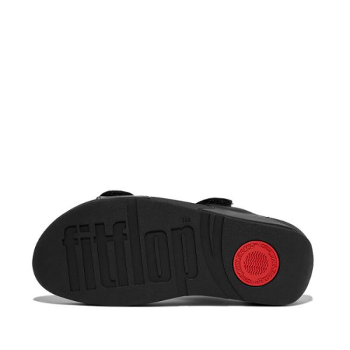 FitFlop TM Lulu Adjustable Leather Slides FV6/090 in de kleur zwart