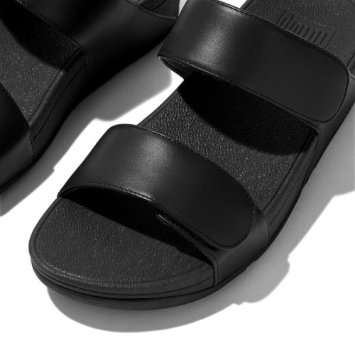FitFlop TM Lulu Adjustable Leather Slides FV6/090 in de kleur zwart