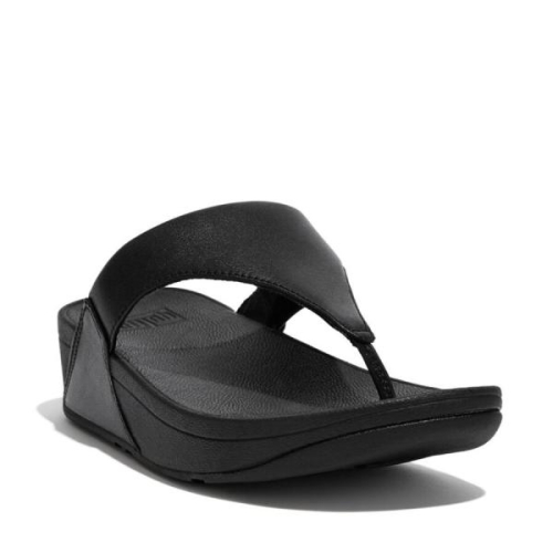 FitFlop TM Lulu Leather ToePost l88 F15 in de kleur zwart