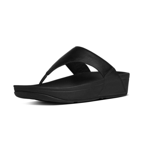FitFlop TM Lulu Leather ToePost l88 F15 in de kleur zwart