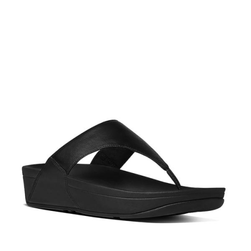 FitFlop TM Lulu Leather ToePost l88 F15 in de kleur zwart