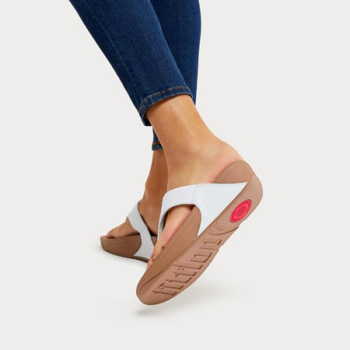 FitFlop TM Lulu Leather ToePost I88 024 in de kleur wit