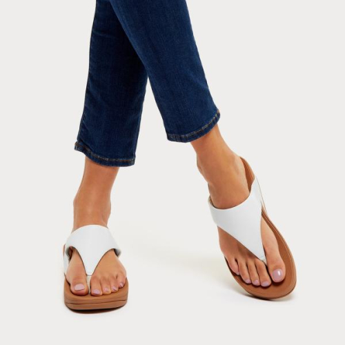 FitFlop TM Lulu Leather ToePost I88 024 in de kleur wit