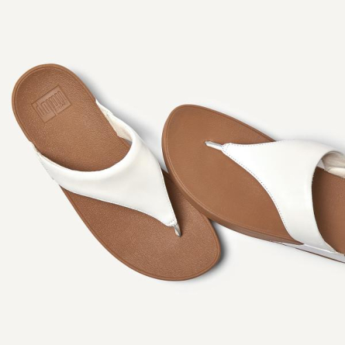 FitFlop TM Lulu Leather ToePost I88 024 in de kleur wit
