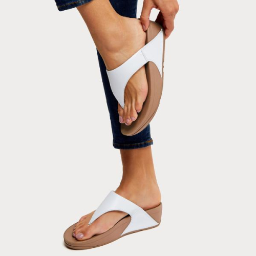 FitFlop TM Lulu Leather ToePost I88 024 in de kleur wit