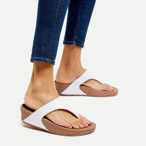FitFlop TM Lulu Leather ToePost I88 024 in de kleur wit
