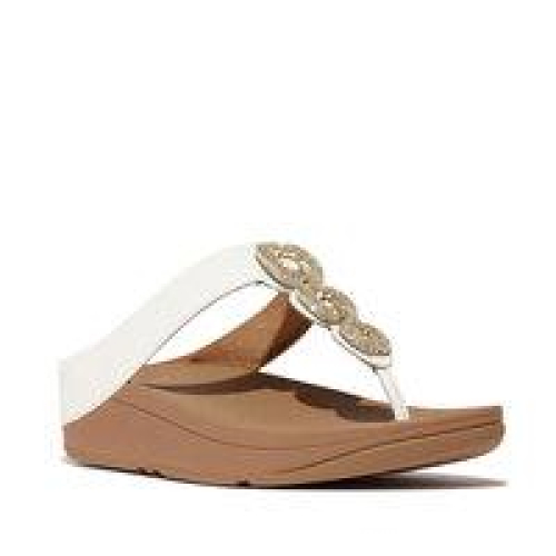 FitFlop TM Fino Crystal Chain Toe Post HX2/194 in de kleur wit