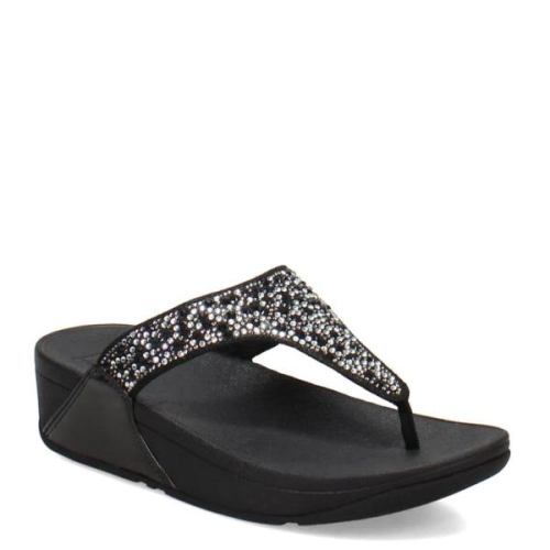 FitFlop TM Lulu Crystal Mix Toe Post JE3/090 in de kleur zwart