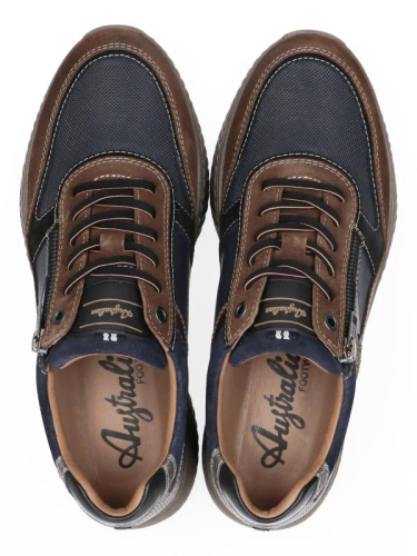 Australian Sneaker MAURIZIO Combi Tan 15.1680.03 S12 in de kleur blauw