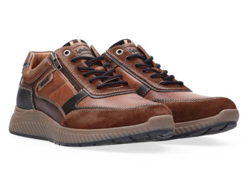 Australian Sneaker MAURIZIO Combi Bruin/Zwart 15.1680.03 DM2 in de kleur cognac