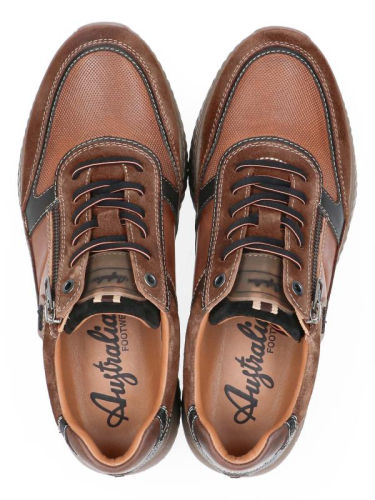 Australian Sneaker MAURIZIO Combi Bruin/Zwart 15.1680.03 DM2 in de kleur cognac
