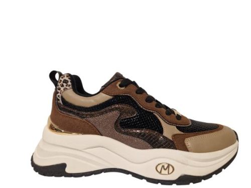 Mexx Sneaker PALMA Combi Zwart MI001002653W 2120 in de kleur bruin