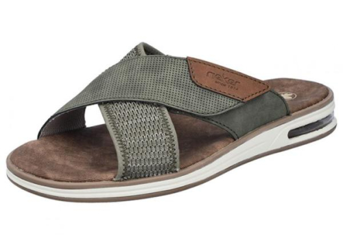 Rieker Kruisband Slipper 29083-52 in de kleur groen