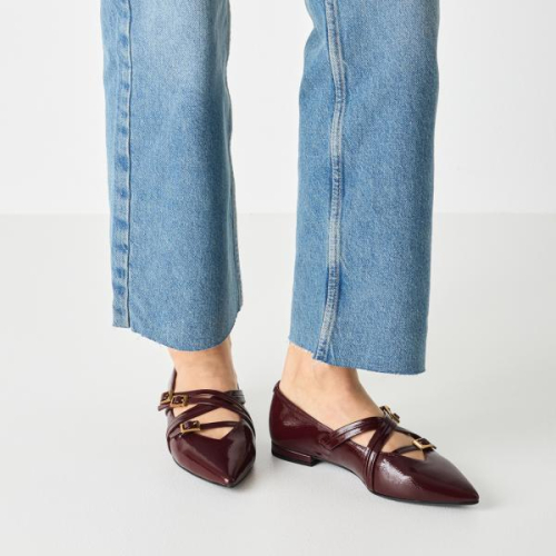 Tamaris Ballerina`s 1-22160-45 568 in de kleur bordeaux