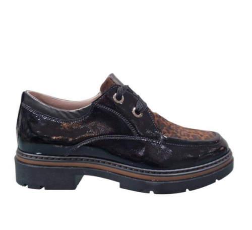 DL Sport Veterschoen lak combi Panter 6767 934 GRANDIOSA in de kleur zwart