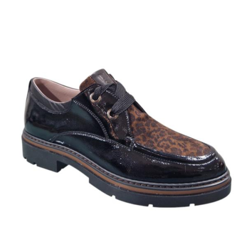 DL Sport Veterschoen lak combi Panter 6767 934 GRANDIOSA in de kleur zwart