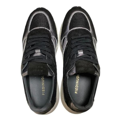 Piedi Nudi Sneaker Combi Silver WEST 01.02 in de kleur zwart