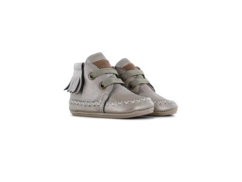 Shoesme Leren Lopen Veter BP25W008-C in de kleur champagne