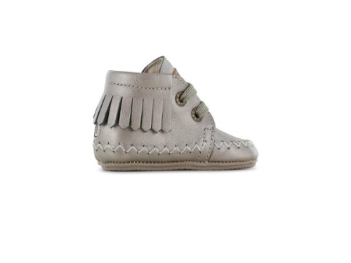 Shoesme Leren Lopen Veter BP25W008-C in de kleur champagne