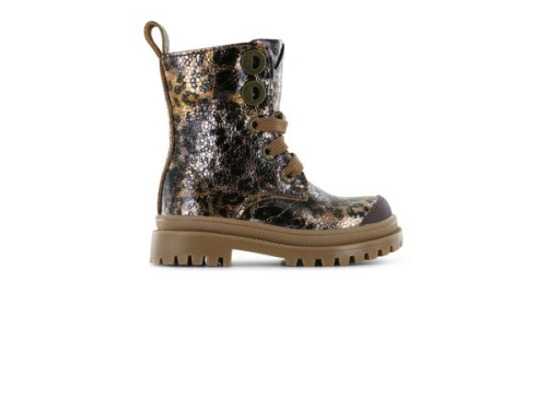Shoesme Veterboot Combi Leopard NT25W007-A in de kleur brons