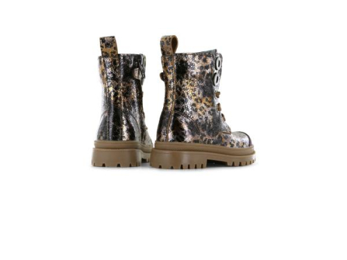 Shoesme Veterboot Combi Leopard NT25W007-A in de kleur brons